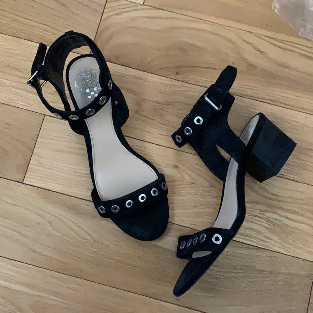 Vince Camino Block Heel Sandals with Metal Rivets